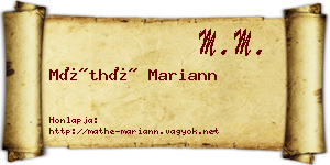 Máthé Mariann névjegykártya