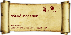 Máthé Mariann névjegykártya